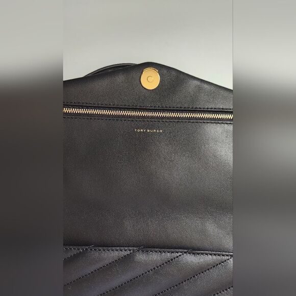 Tory Burch Kira Black Leather Shoulder Bag / Clutch - Picture 4 of 11